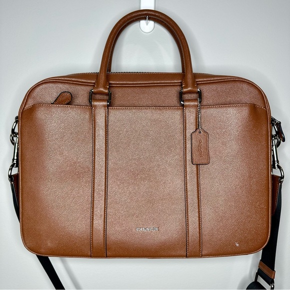 Coach Other - Coach Perry Slim Briefcase Dark Saddle Leather Laptop Bag
